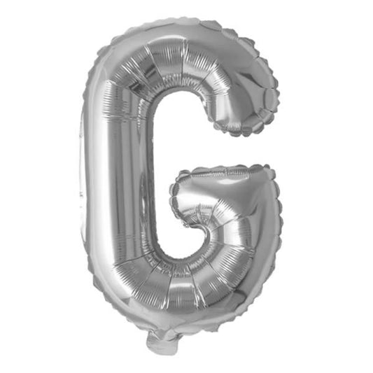 Silver Foil Letter G Balloon 16 inch - Mylar Letter Balloon G Foil Balloon Silver. Each Silver 16″ G letter balloon ideal for names, phrases - perfect for any celebration from birthday parties, baby showers and weddings!