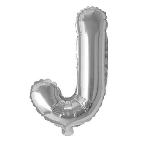 Silver Foil Letter J Balloon 16 inch - Mylar Letter Balloon J Foil Balloon Silver. Each Silver 16″ J letter balloon ideal for names, phrases - perfect for any celebration from birthday parties, baby showers and weddings!