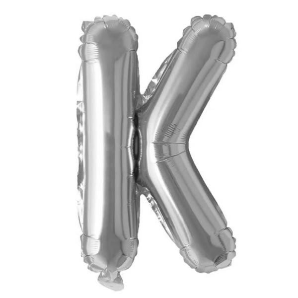 Silver Foil Letter K Balloon 16 inch - Mylar Letter Balloon K Foil Balloon Silver. Each Silver 16″ K letter balloon ideal for names, phrases - perfect for any celebration from birthday parties, baby showers and weddings!