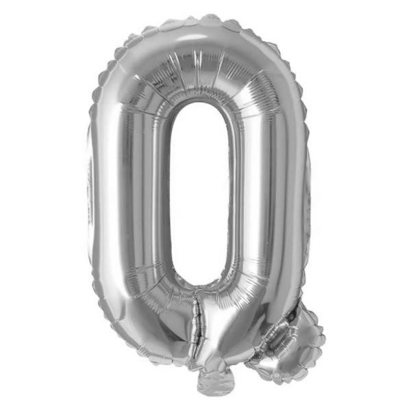 Silver Foil Letter Q Balloon 16 inch - Mylar Letter Balloon Q Foil Balloon Silver. Each Silver 16″ Q letter balloon ideal for names, phrases - perfect for any celebration from birthday parties, baby showers and weddings!