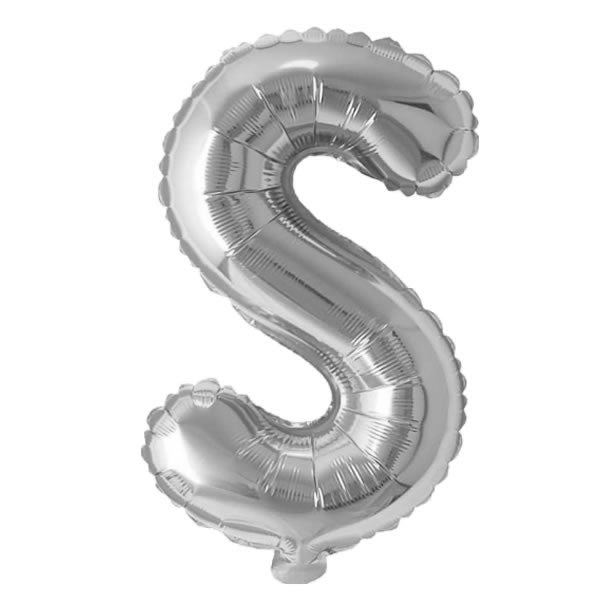 Silver Foil Letter S Balloon 16 inch - Mylar Letter Balloon S Foil Balloon Silver. Each Silver 16″ S letter balloon ideal for names, phrases - perfect for any celebration from birthday parties, baby showers and weddings!