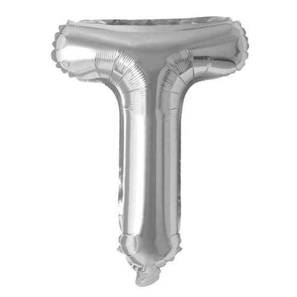 Silver Foil Letter T Balloon 16 inch - Mylar Letter Balloon T Foil Balloon Silver. Each Silver 16″ T letter balloon ideal for names, phrases - perfect for any celebration from birthday parties, baby showers and weddings!