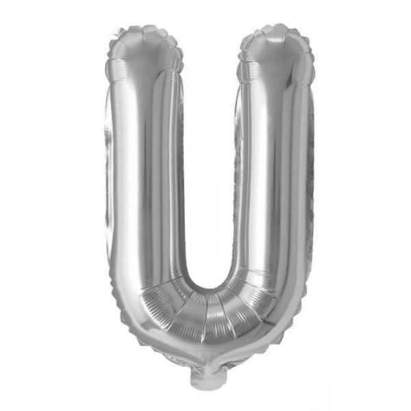 Silver Foil Letter U Balloon 16 inch - Mylar Letter Balloon U Foil Balloon Silver. Each Silver 16″ U letter balloon ideal for names, phrases - perfect for any celebration from birthday parties, baby showers and weddings!
