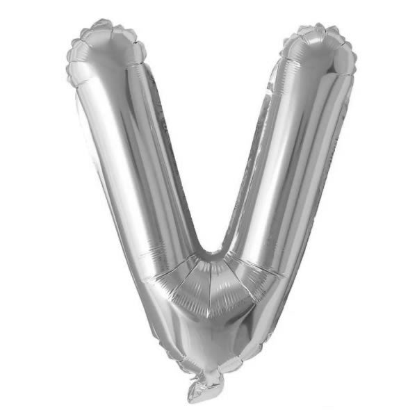 Silver Foil Letter V Balloon 16 inch - Mylar Letter Balloon V Foil Balloon Silver. Each Silver 16″ V letter balloon ideal for names, phrases - perfect for any celebration from birthday parties, baby showers and weddings!