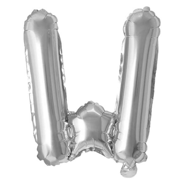 Silver Foil Letter W Balloon 16 inch - Mylar Letter Balloon W Foil Balloon Silver. Each Silver 16″ W letter balloon ideal for names, phrases - perfect for any celebration from birthday parties, baby showers and weddings!