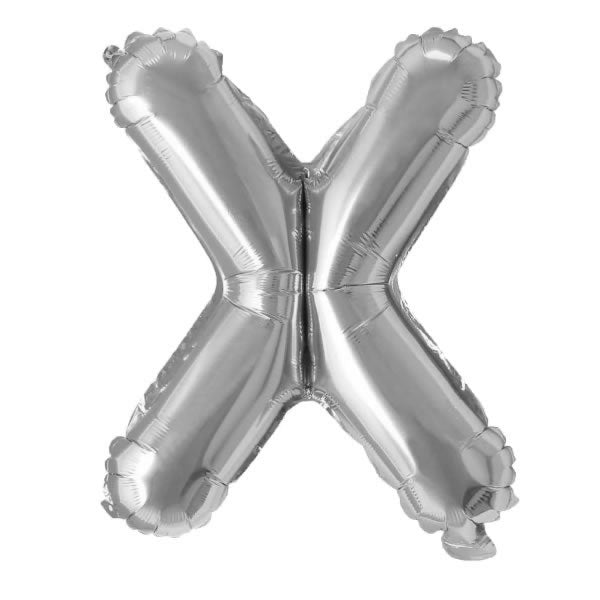Silver Foil Letter X Balloon 16 inch - Mylar Letter Balloon X Foil Balloon Silver. Each Silver 16″ X letter balloon ideal for names, phrases - perfect for any celebration from birthday parties, baby showers and weddings!