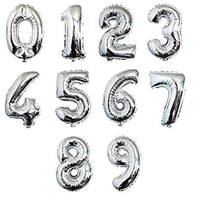 Foil Number Balloon Silver 40"