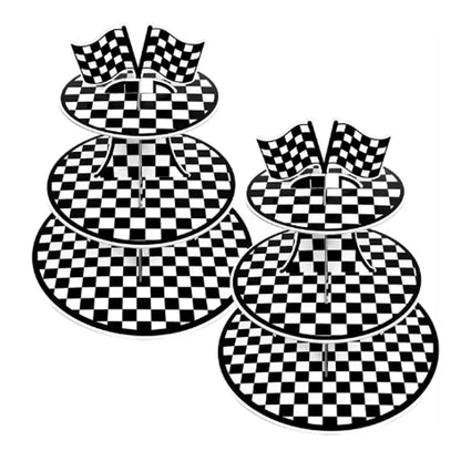 Chequered Party Theme Cupcake Dessert Stand