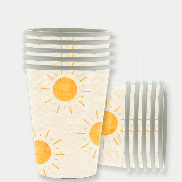 Sun Theme Paper Cups – Jiggles Party Store