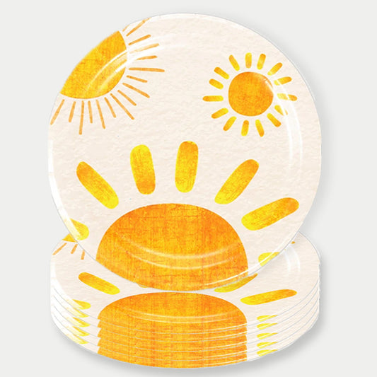 Sun Theme Paper Plates