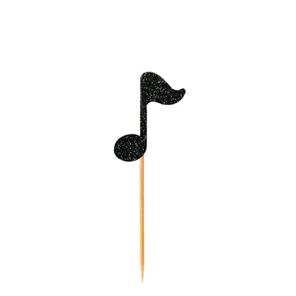 Music Symbol Cup Cake Topper Black