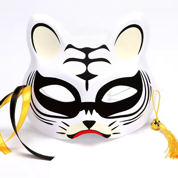 Japanese Tiger Half-Mask (Kabuki Tiger Mask) White