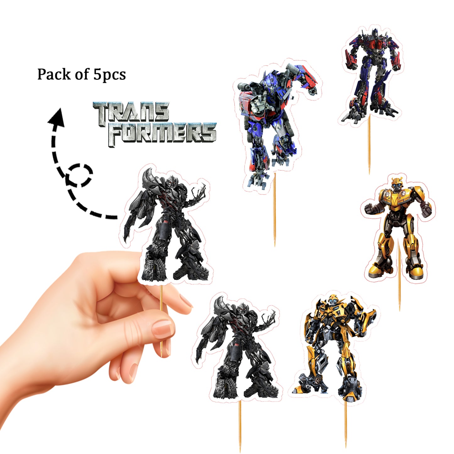 Transformer Theme Cup Cake Topper