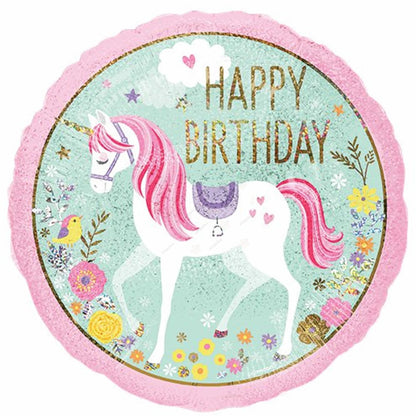 Unicorn Round Foil Balloon