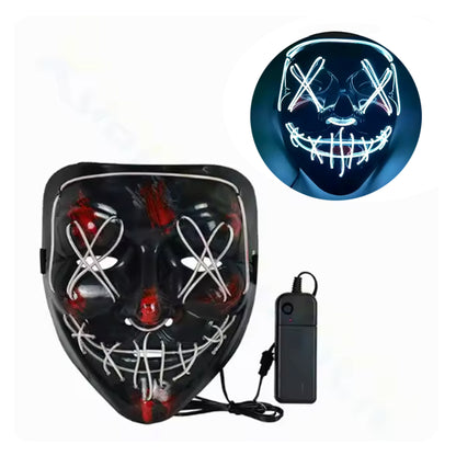 LED White Light up Mask