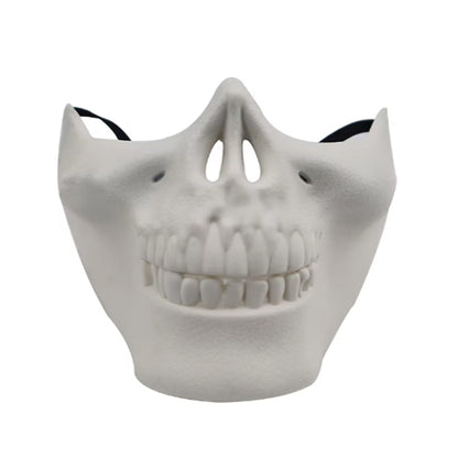 White Skeleton Demon Mask Realistic Half Face Mask