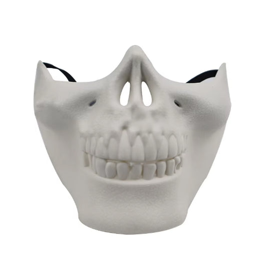 White Skeleton Demon Mask Realistic Half Face Mask