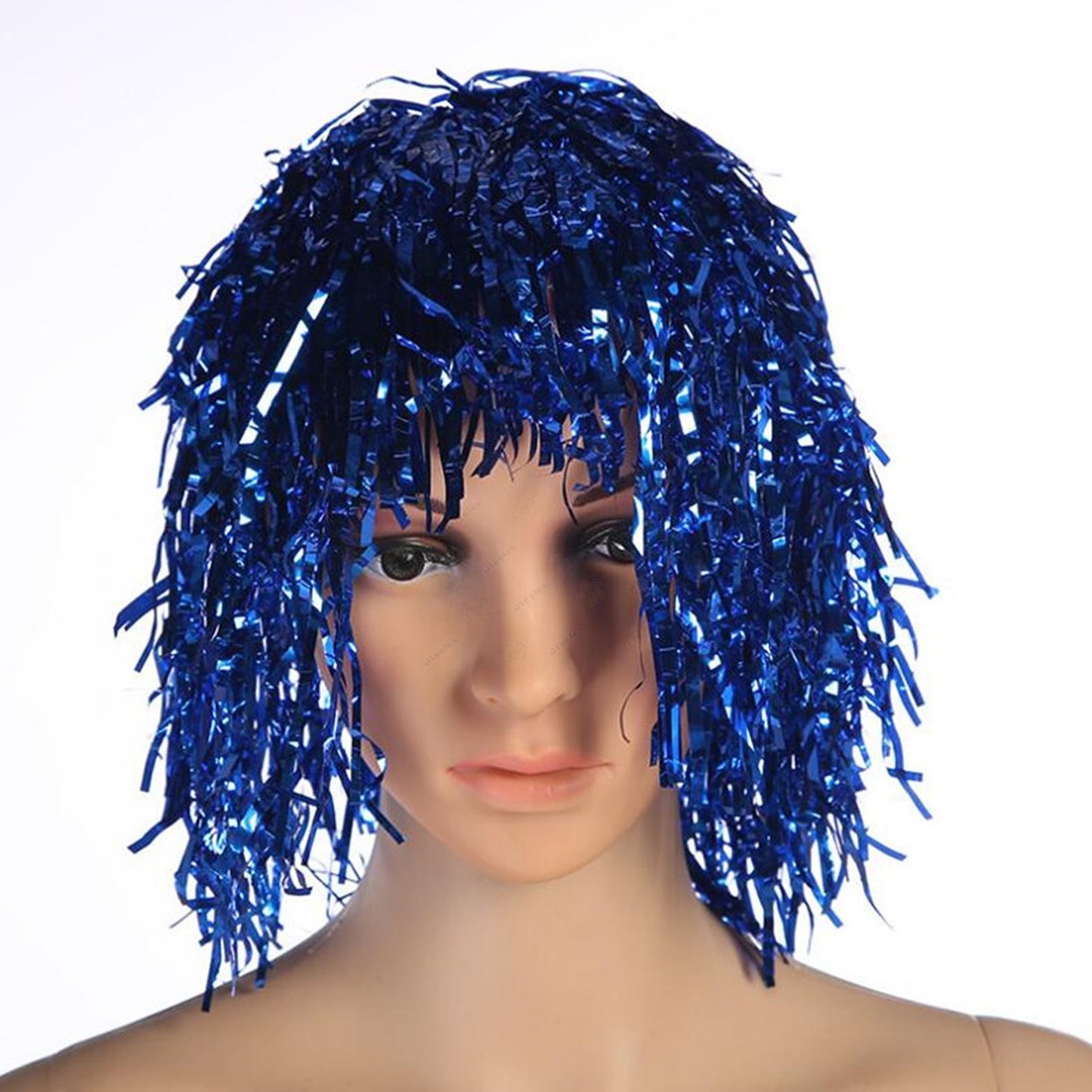 Blue Foil Wig