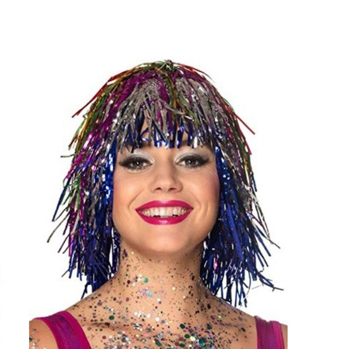 Multi Colour Foil Wig