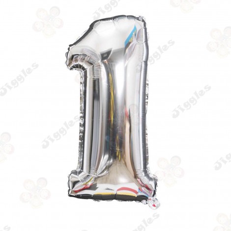Foil Number Balloon 1 Silver 32"