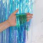 Iridescent Blue Foil Fringe Curtain 