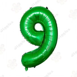 Foil Number Balloon 9 Green 32"