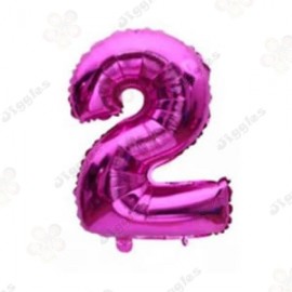 Foil Number Balloon 2 Hot Pink 32"