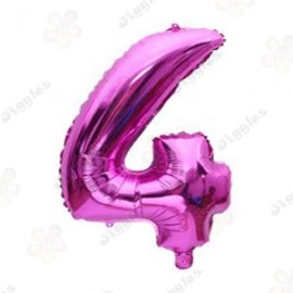 Foil Number Balloon 4 Hot Pink 32"