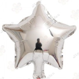 Silver Star Foil Balloon 10"