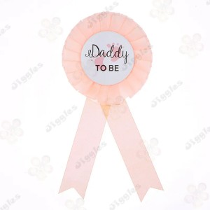 Daddy To Be Badge Peach