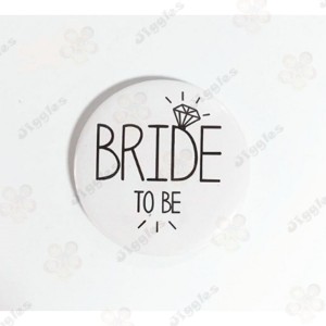 Bride To Be Badge White