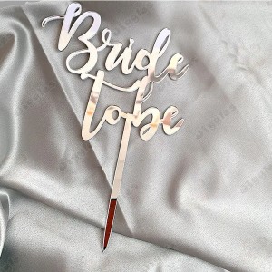 Bride To Be Cake Topper Silver