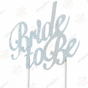 Bride To Be Glitter Cake Topper Silver Large