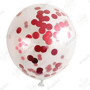 Confetti Balloon Red 12"