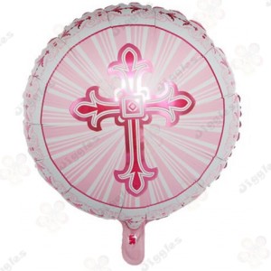 Christening/ Baptism Foil Balloon Pink