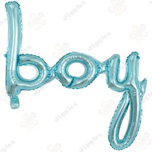 Boy Script Foil Balloon Blue