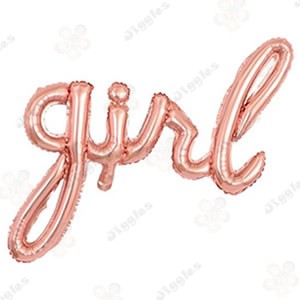 Girl Script Foil Balloon Pink