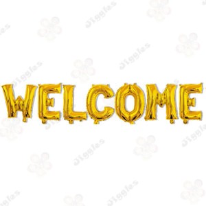 Welcome Foil Balloons Set Gold