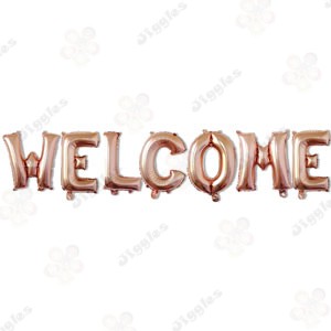 Welcome Foil Balloon Set Rose Gold
